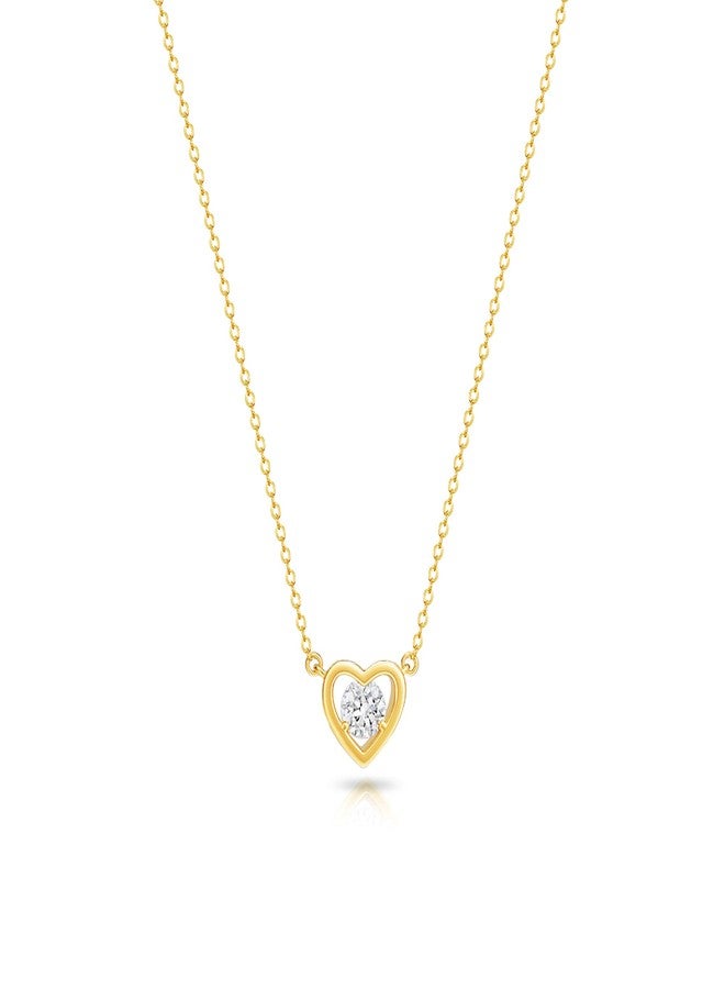 Zeffy Gold CZ Heart Necklace Tiny Cute Diamond Heart Choker Simple Dainty Gold Jewelry for Women Trendy Gifts - Image 1